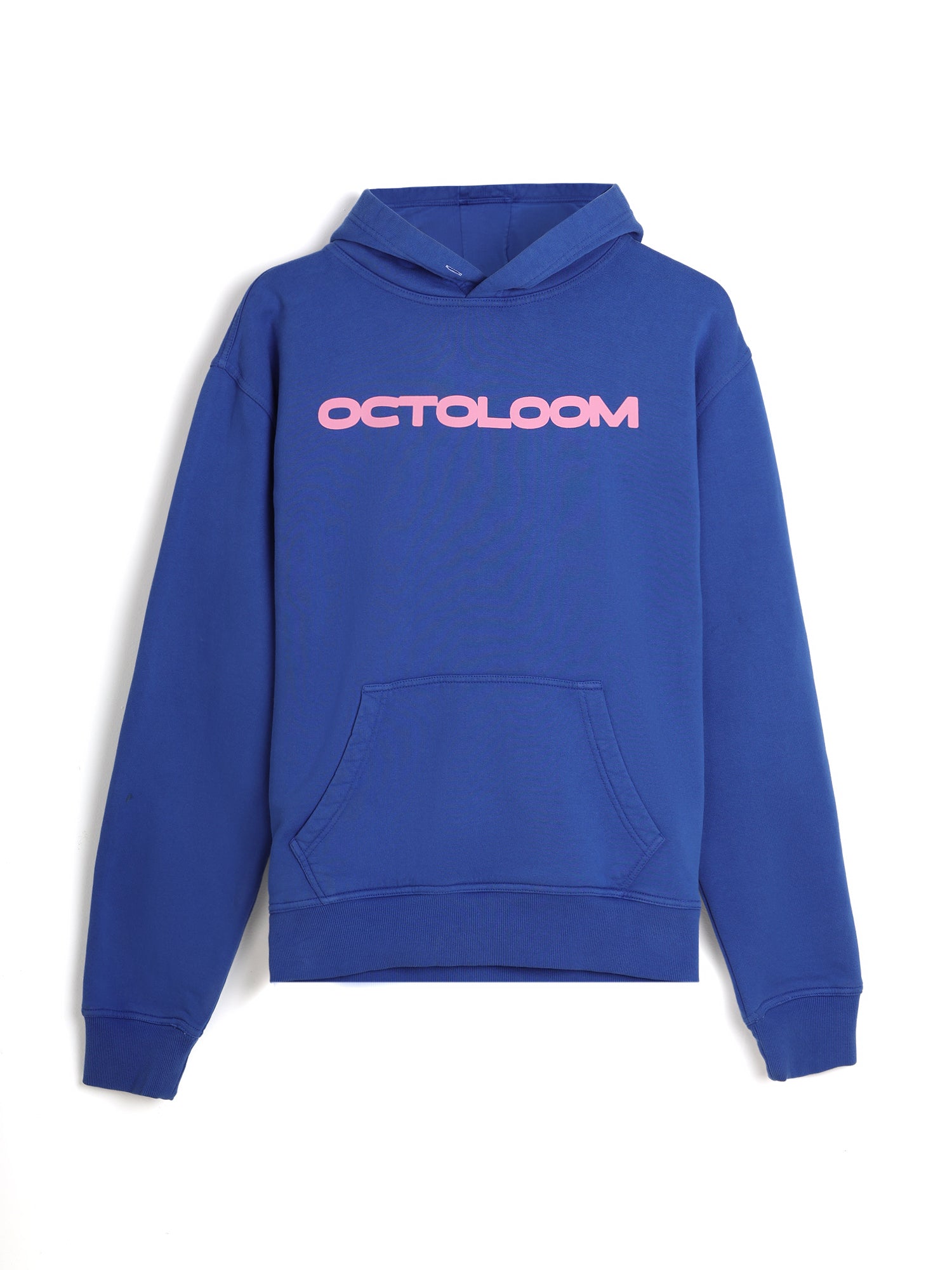 Blue hoodie with 'Octoloom' logo on a white background